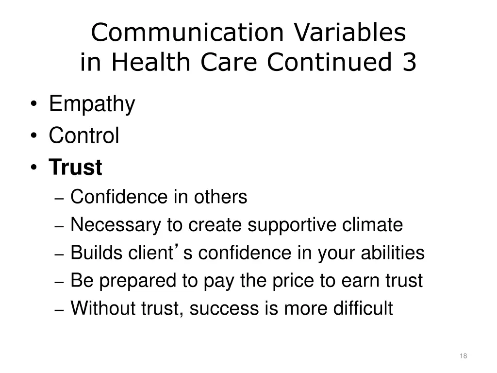 communication variables in health care continued 3