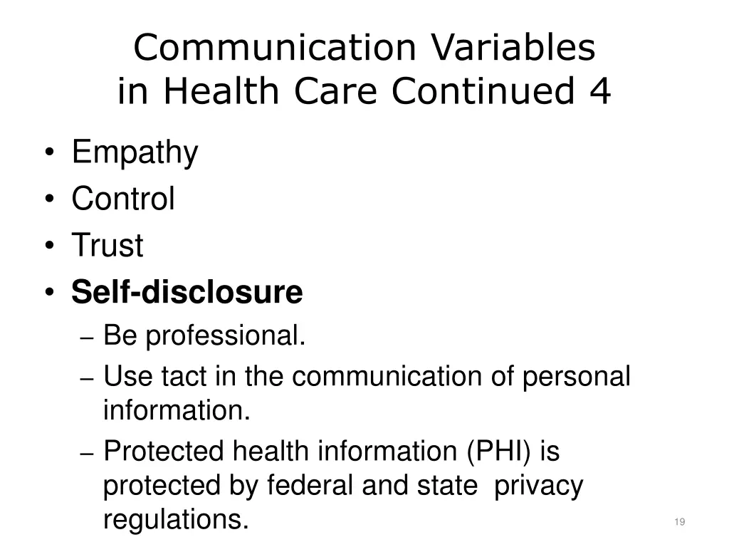 communication variables in health care continued 4