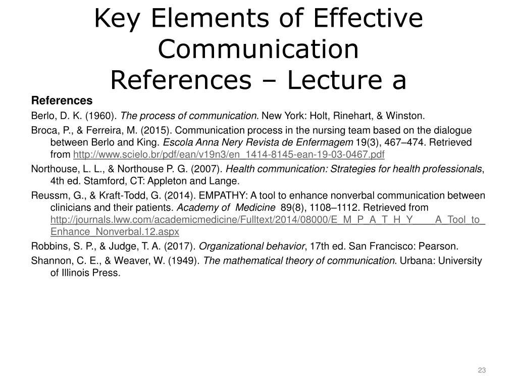 key elements of effective communication