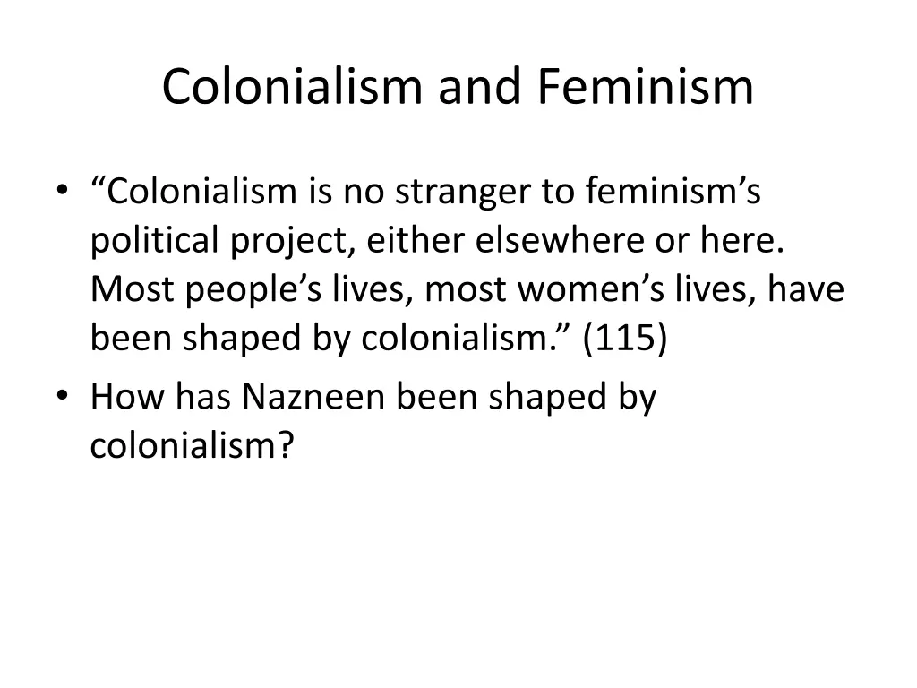 colonialism and feminism