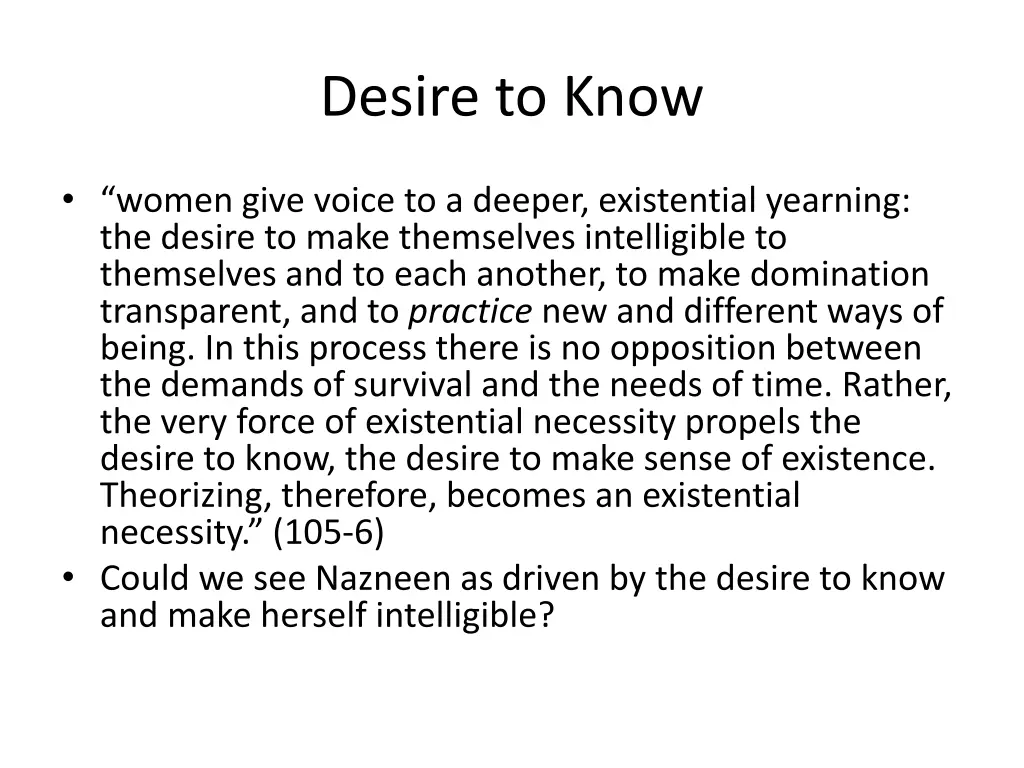 desire to know