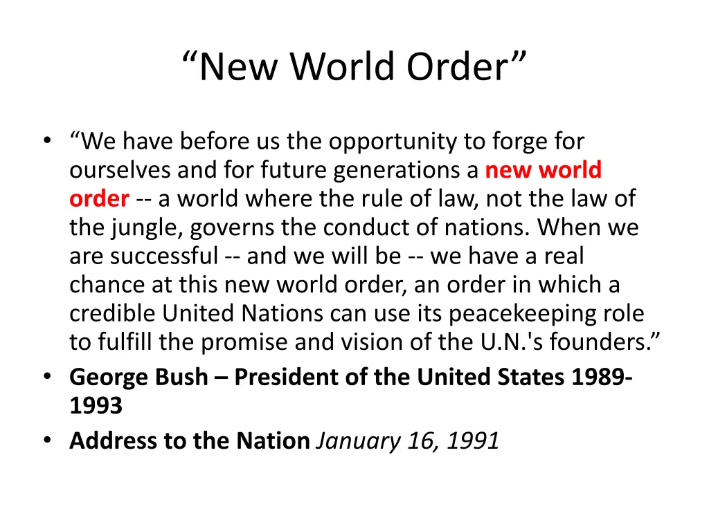 new world order