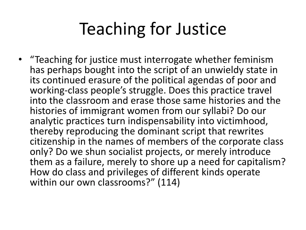 teaching for justice