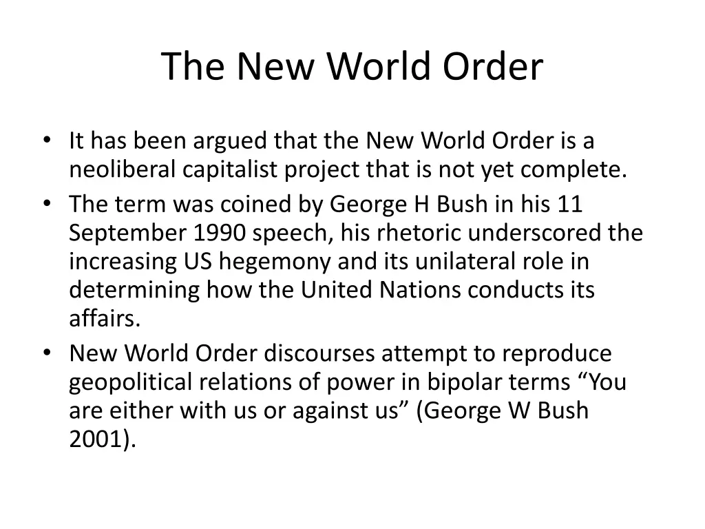 the new world order