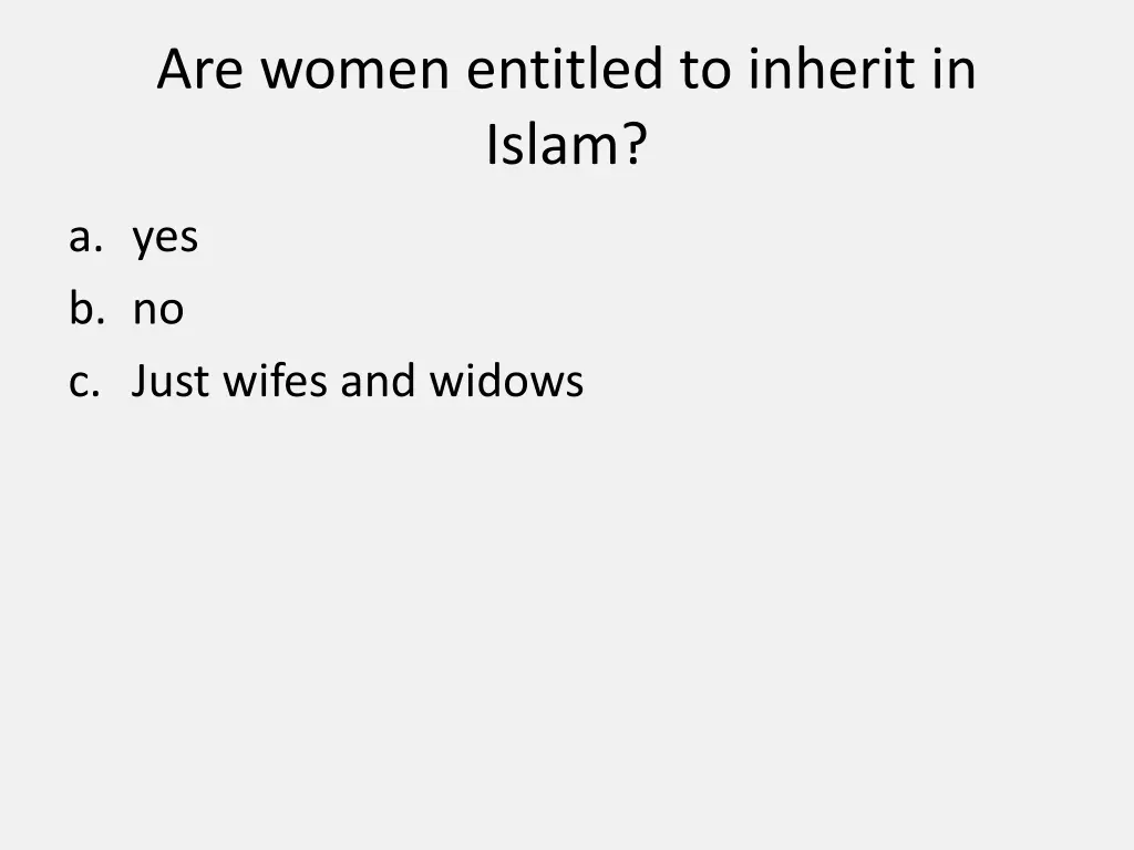 are women entitled to inherit in islam