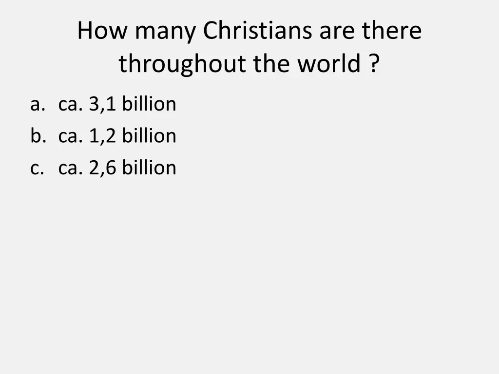 how many christians are there throughout the world