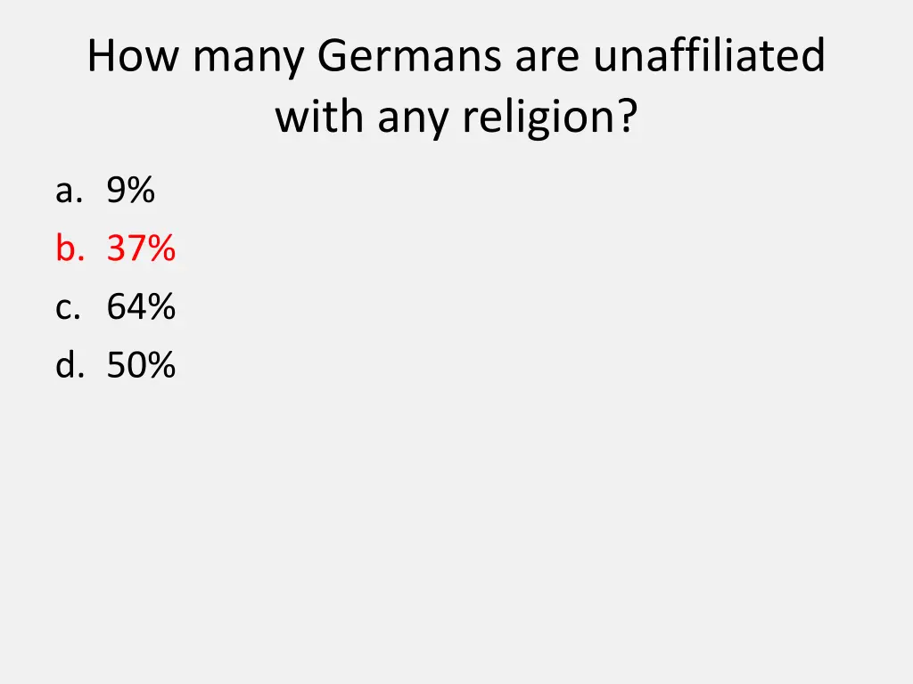 how many germans are unaffiliated with 1