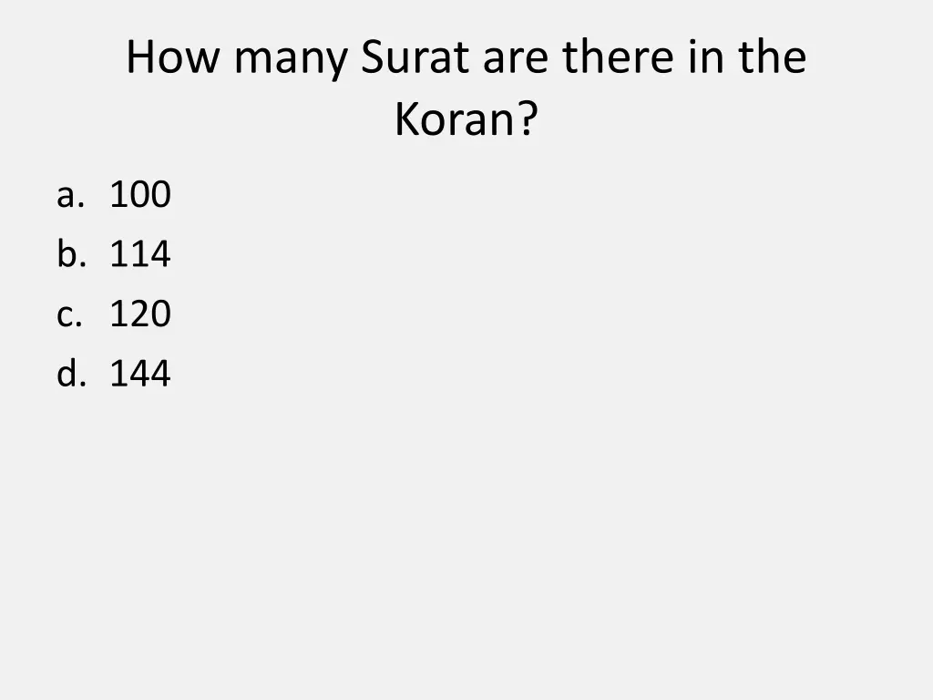 how many surat are there in the koran