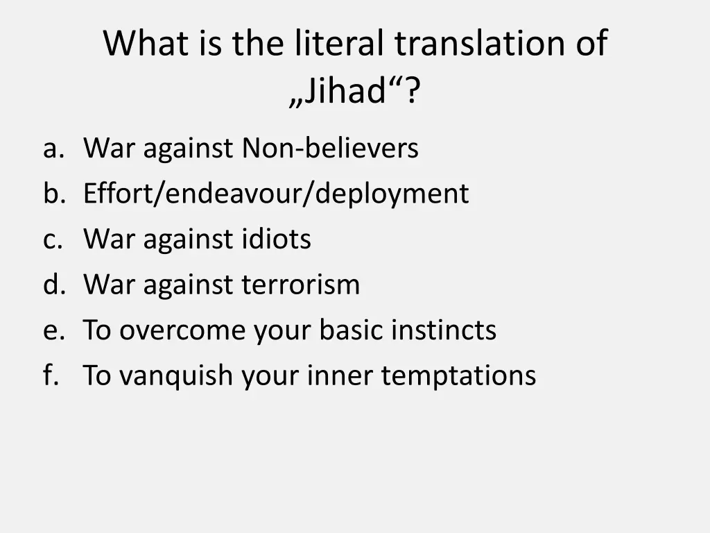 what is the literal translation of jihad