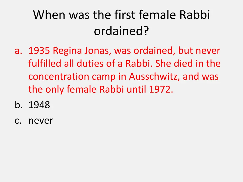 when was the first female rabbi ordained 1