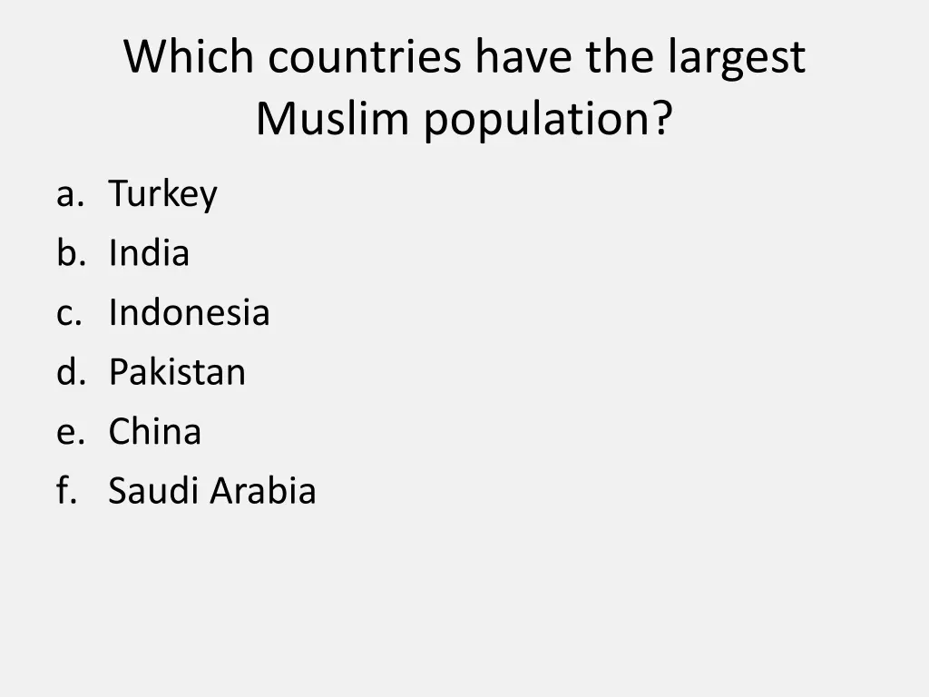 which countries have the largest muslim population