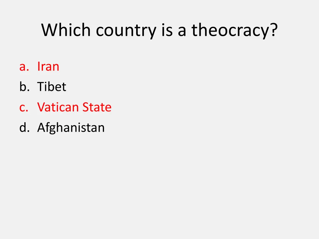 which country is a theocracy 1