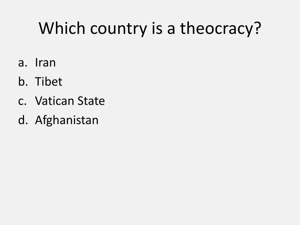 which country is a theocracy