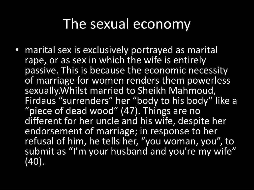 the sexual economy