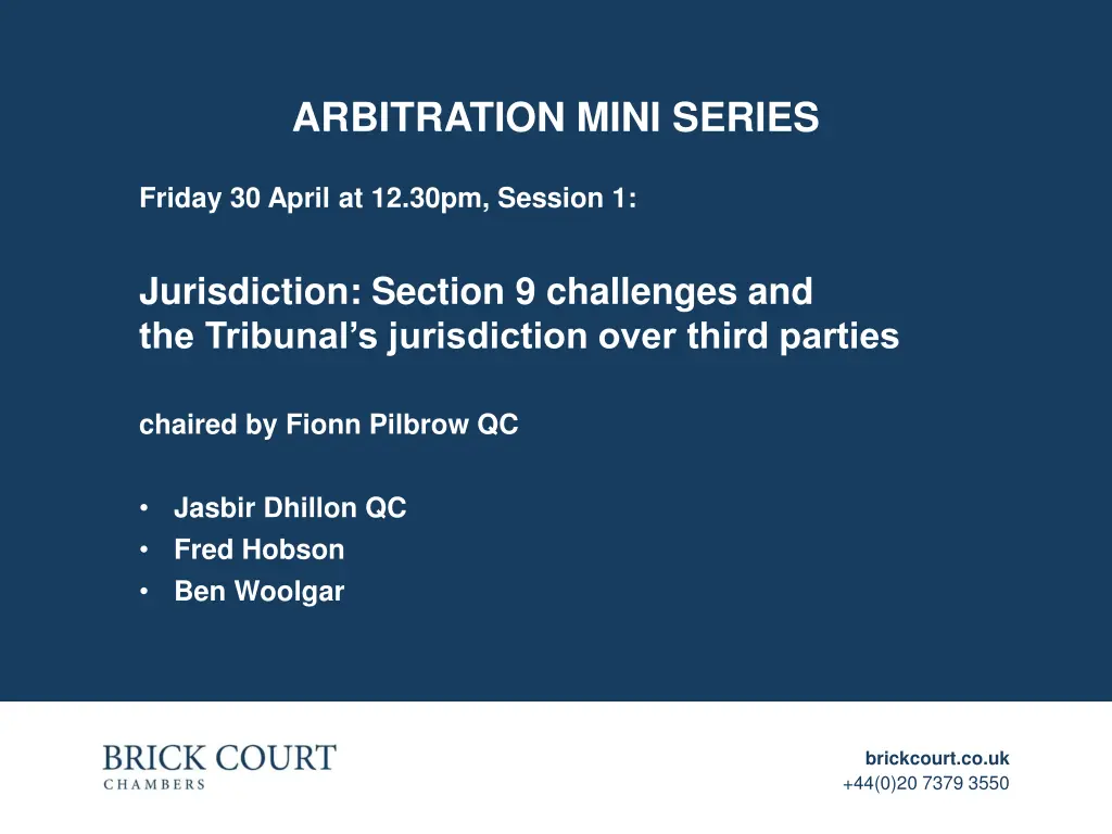 arbitration mini series 1