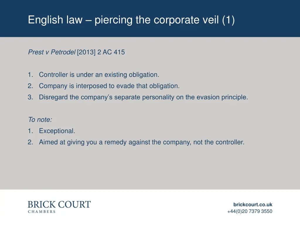 english law piercing the corporate veil 1