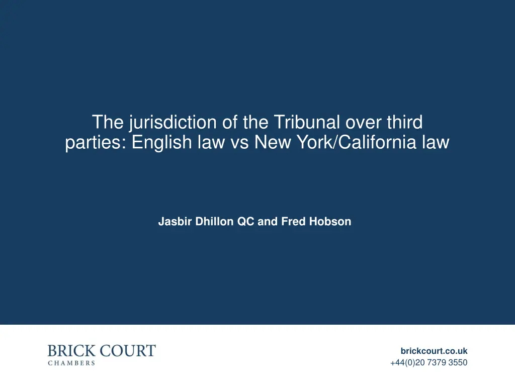 the jurisdiction of the tribunal over third