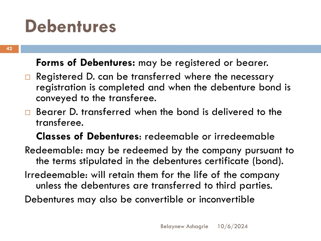 debentures 1