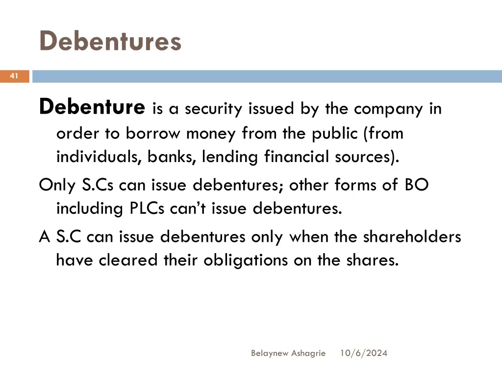 debentures