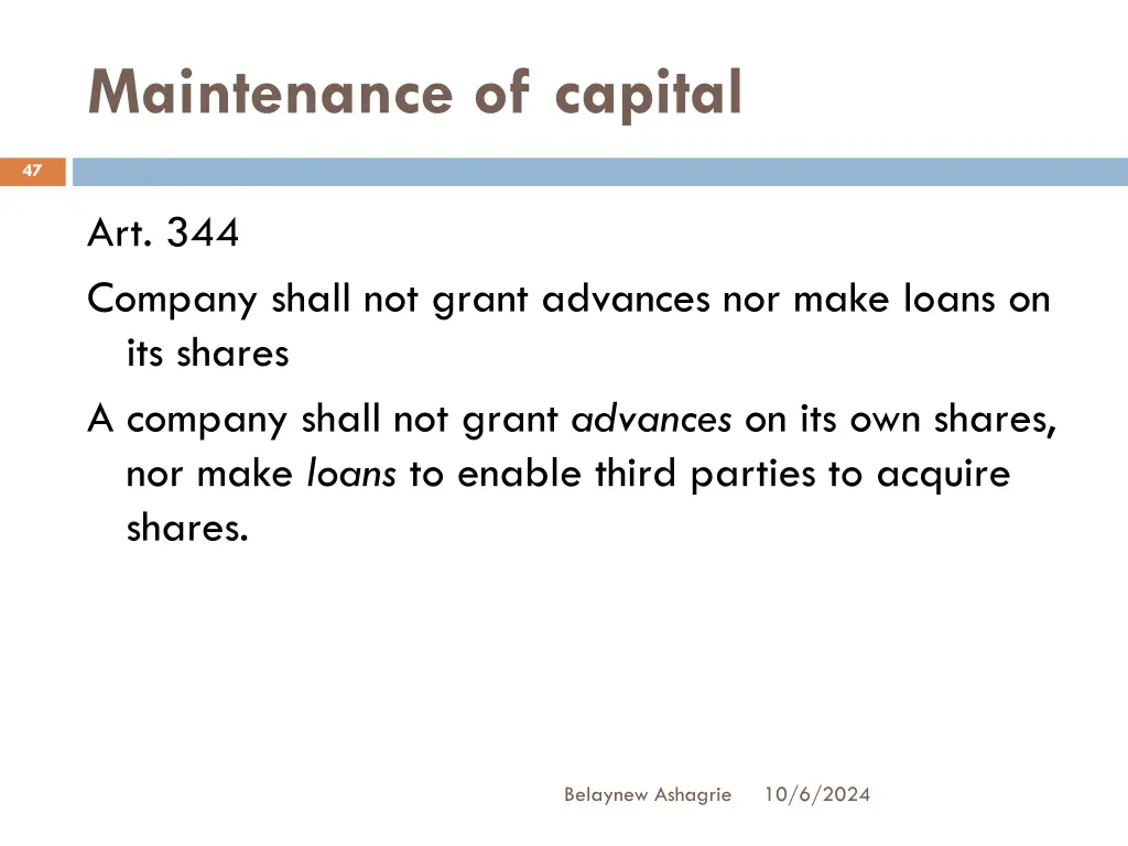 maintenance of capital 4