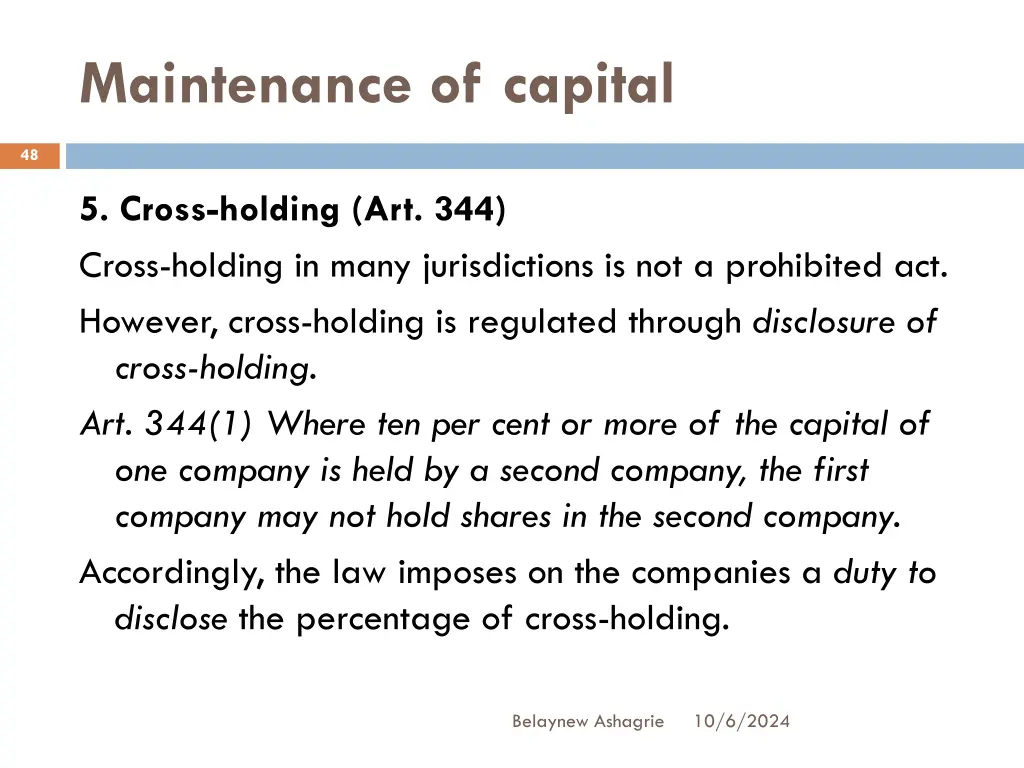 maintenance of capital 5