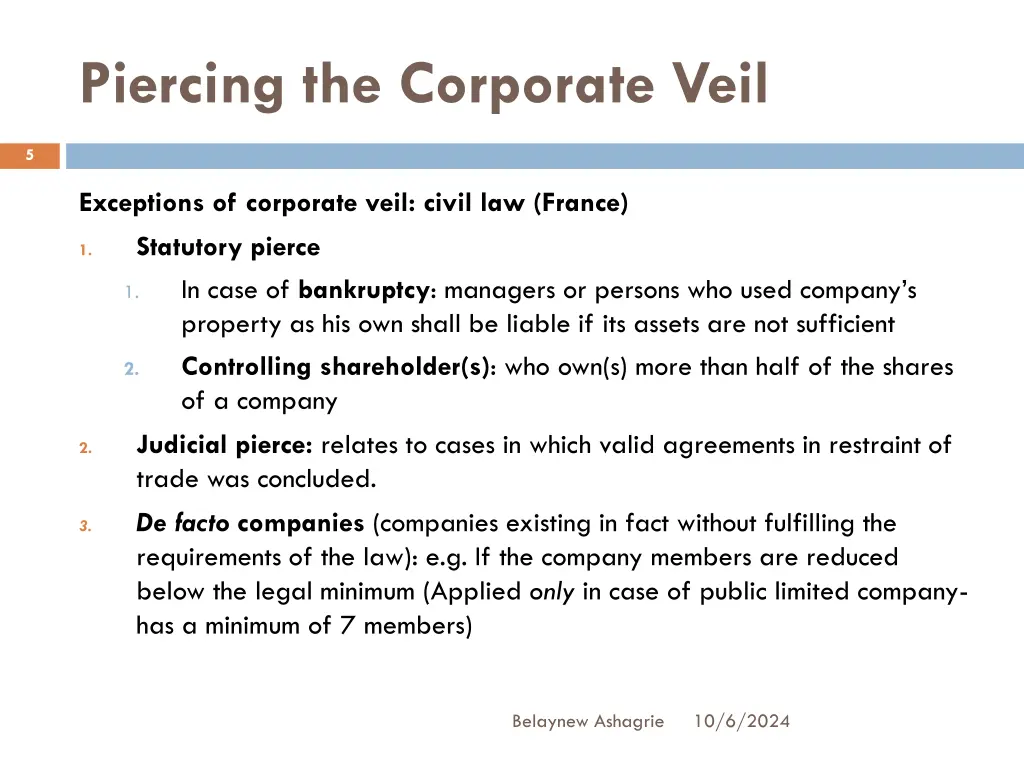 piercing the corporate veil 1