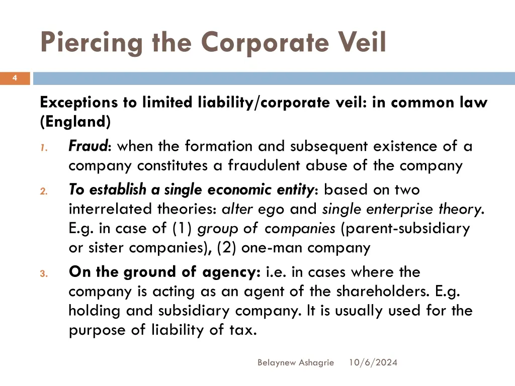 piercing the corporate veil