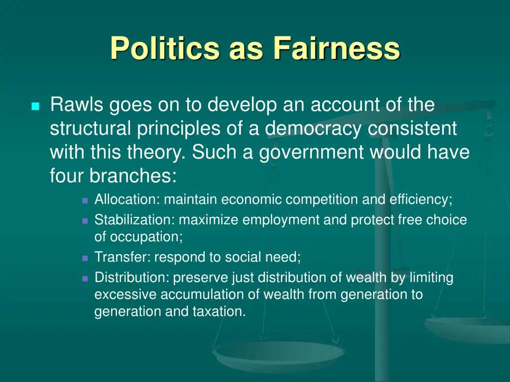 politics as fairness