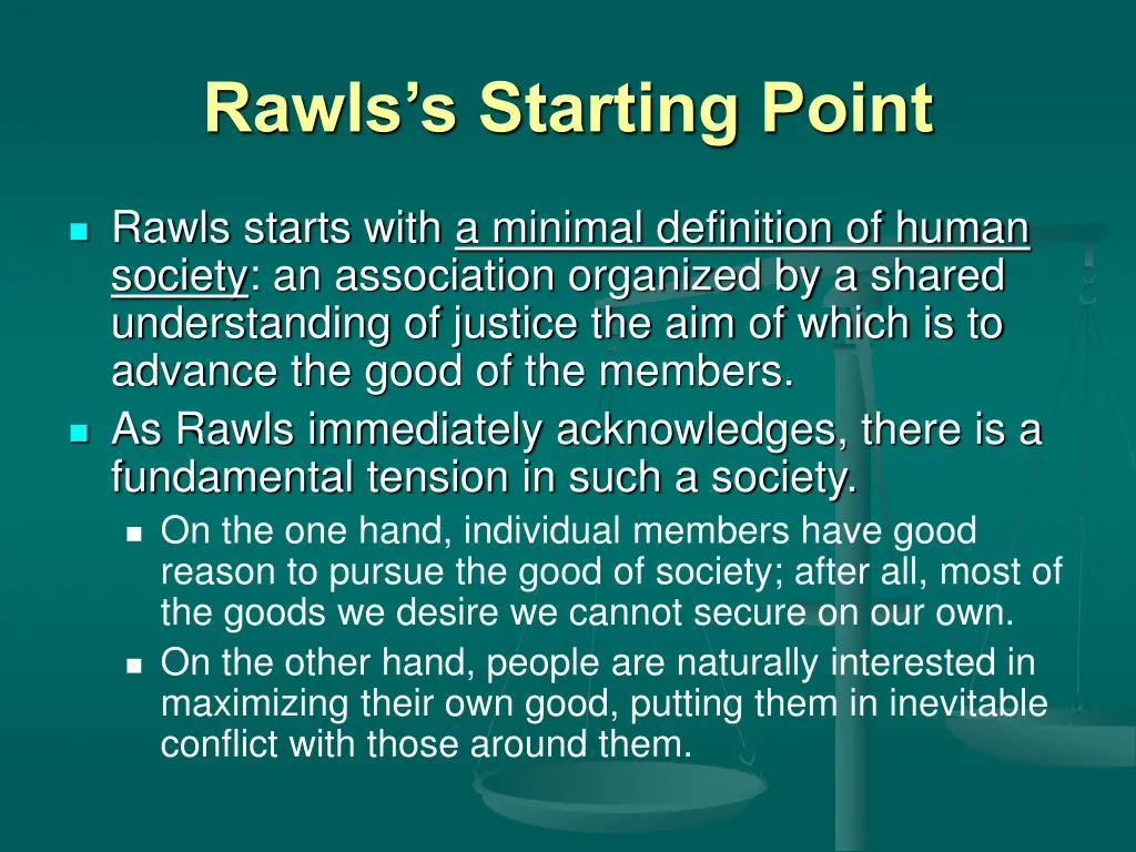 rawls s starting point