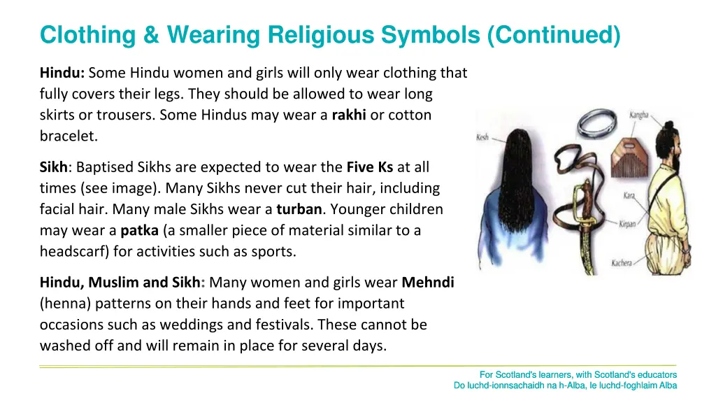 clothing wearing religious symbols continued