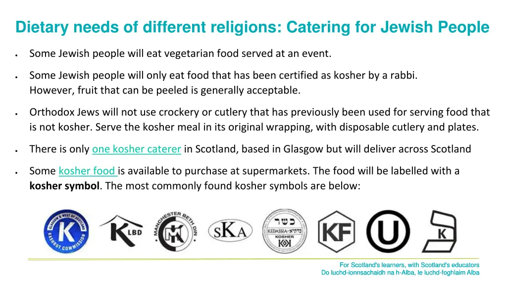 dietary needs of different religions catering