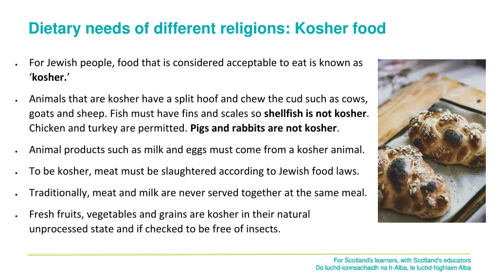 dietary needs of different religions kosher food