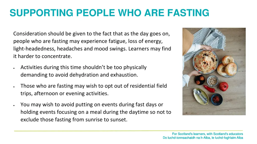 supporting people who are fasting