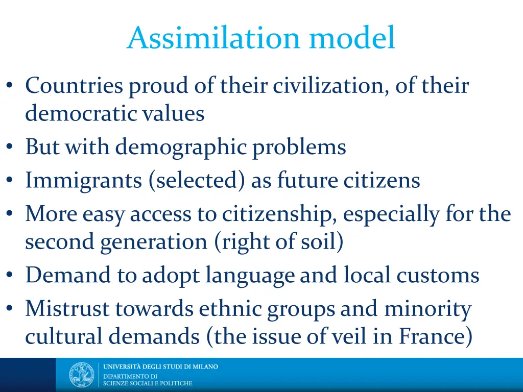 assimilation model