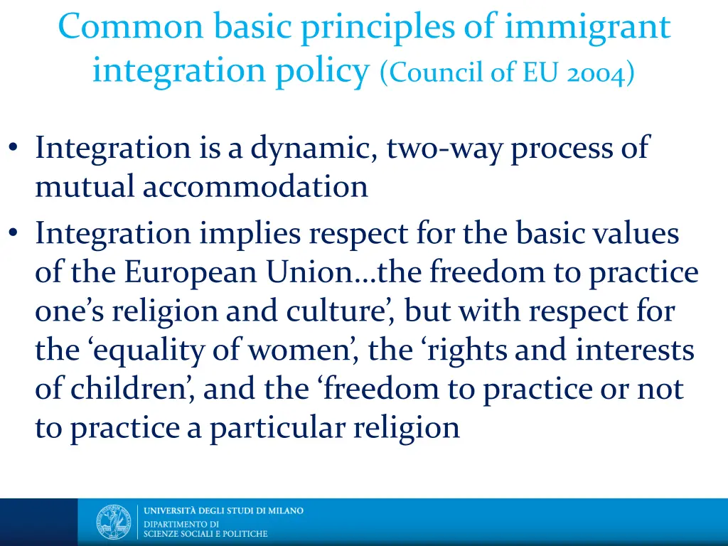 common basic principles of immigrant integration