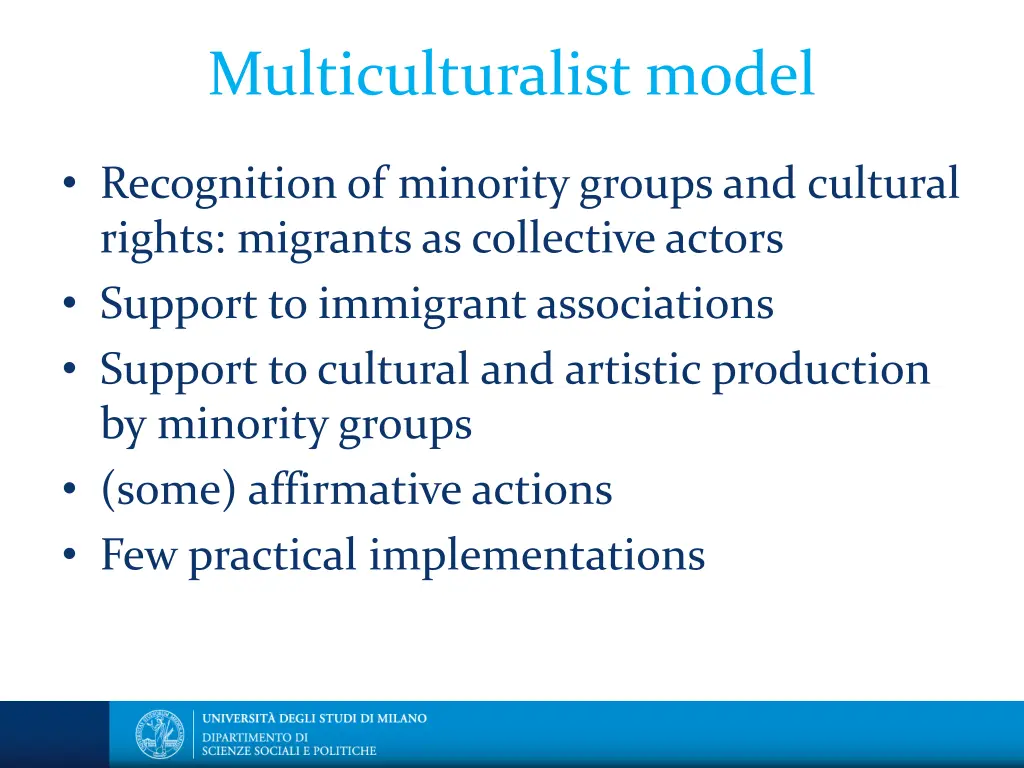 multiculturalist model