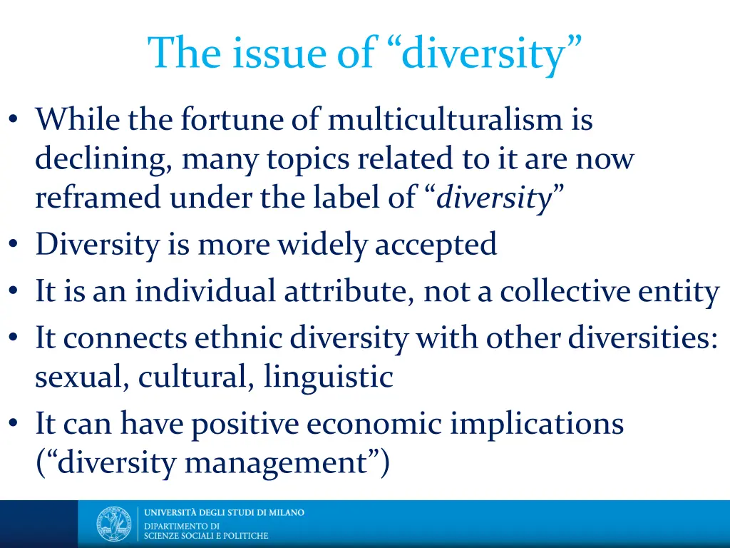 the issue of diversity