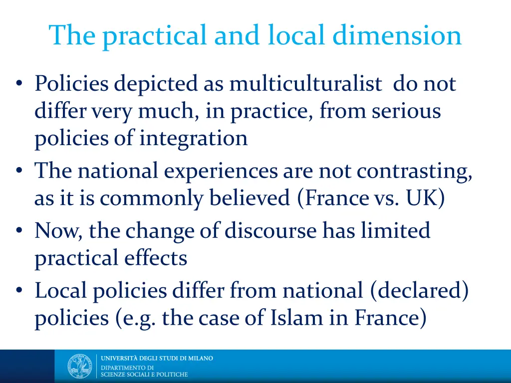 the practical and local dimension