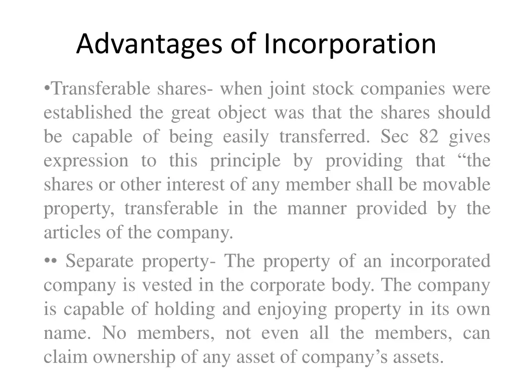 advantages of incorporation 2