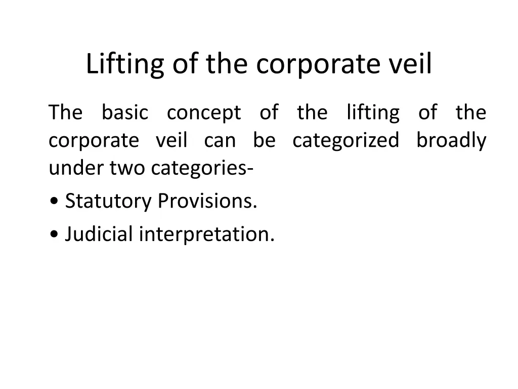 lifting of the corporate veil