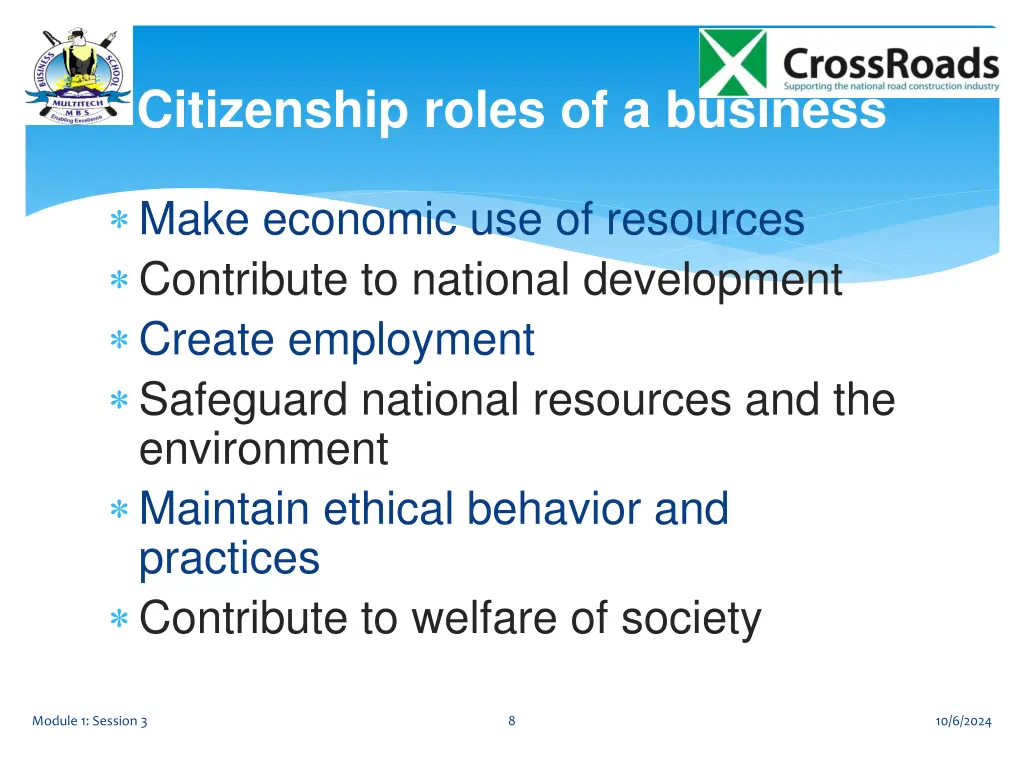 citizenship roles of a business