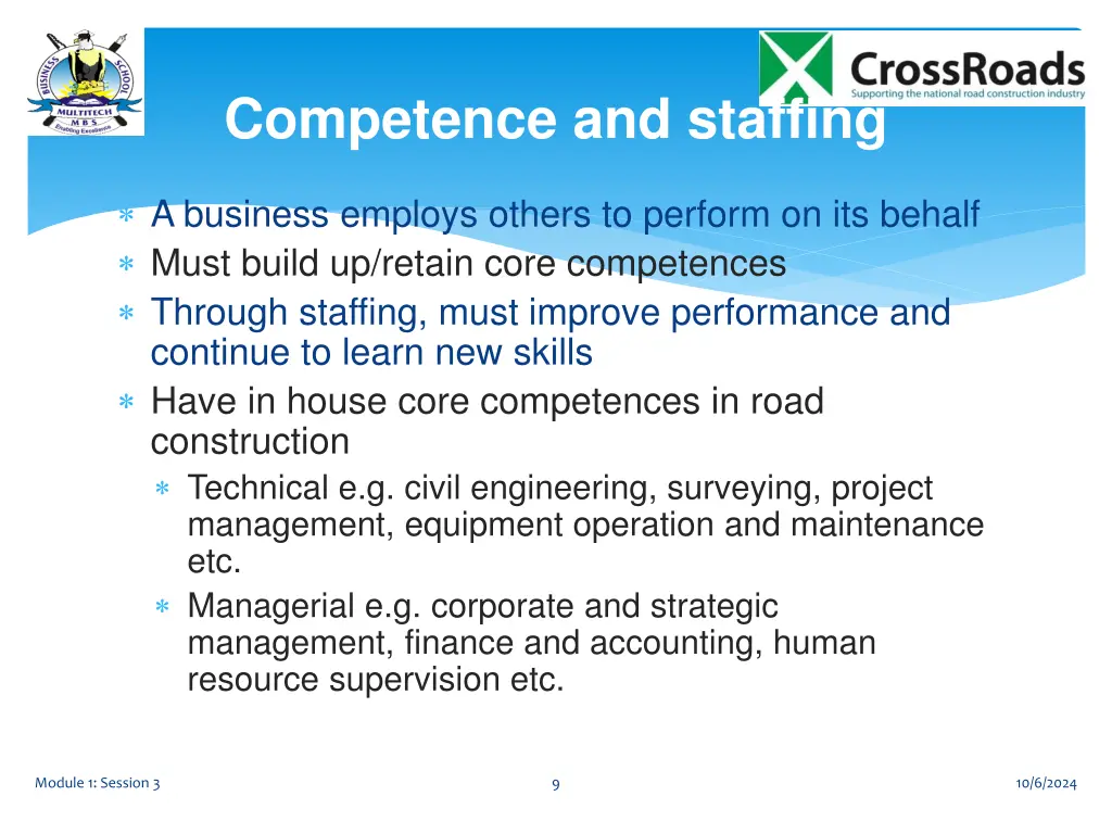 competence and staffing