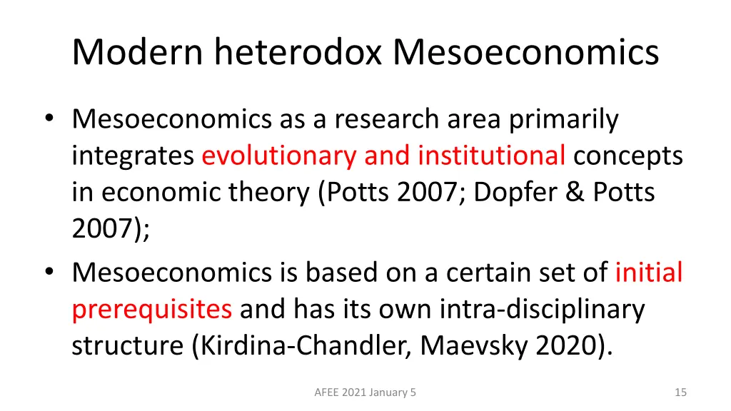 modern heterodox mesoeconomics