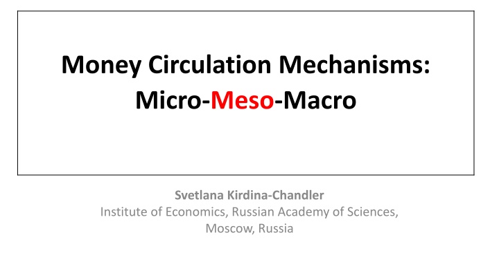 money circulation mechanisms micro meso macro