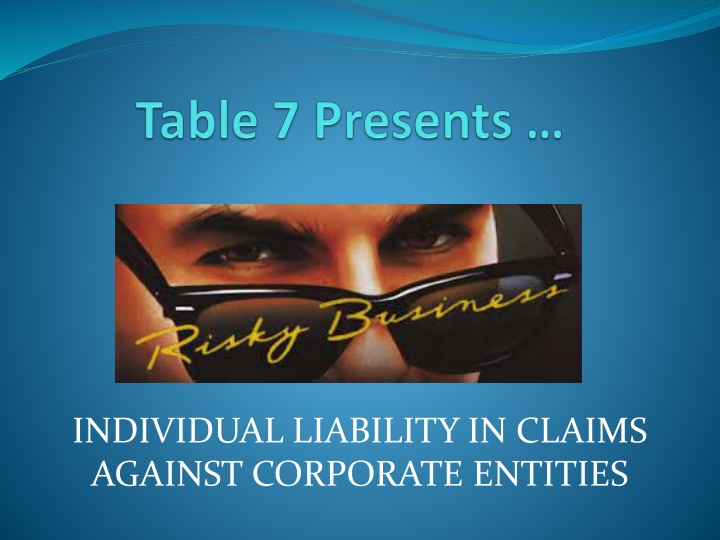 individual liability in claims against corporate