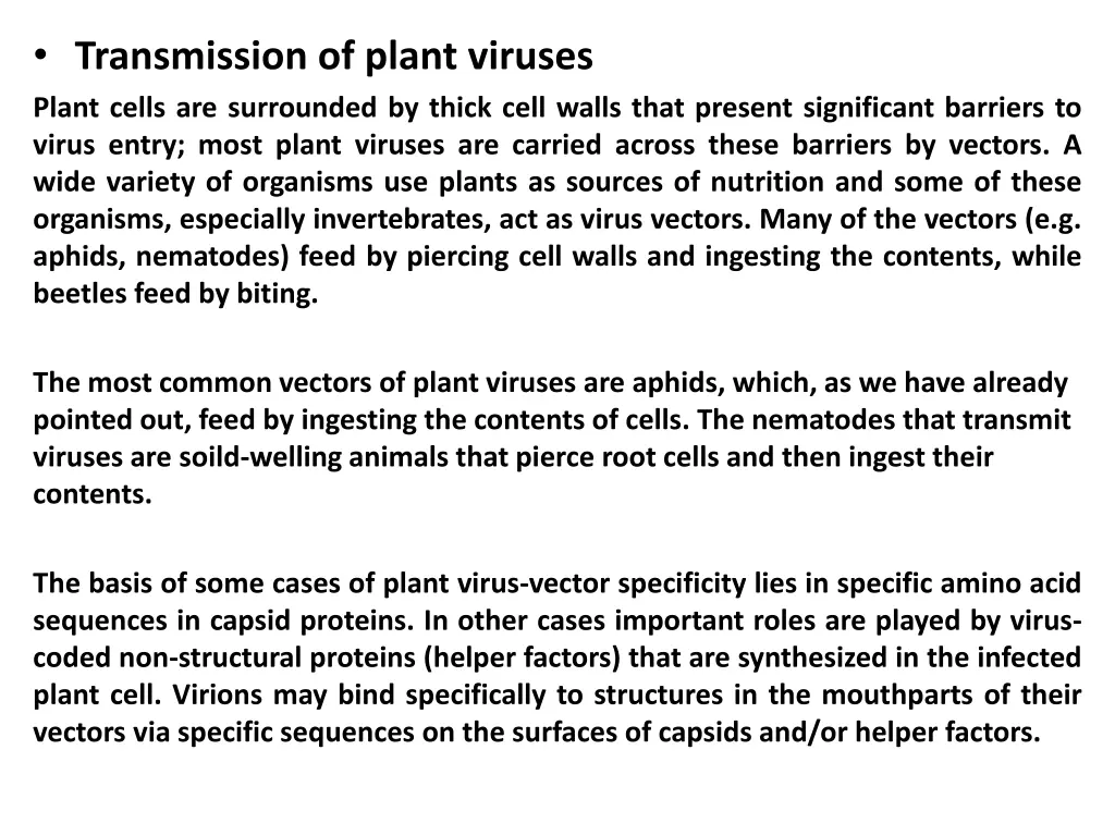 transmission of plant viruses plant cells