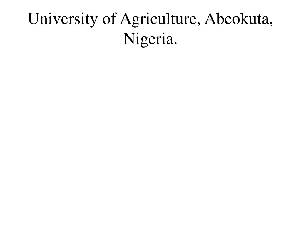 university of agriculture abeokuta nigeria