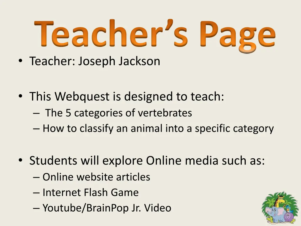 teacher s page teacher joseph jackson