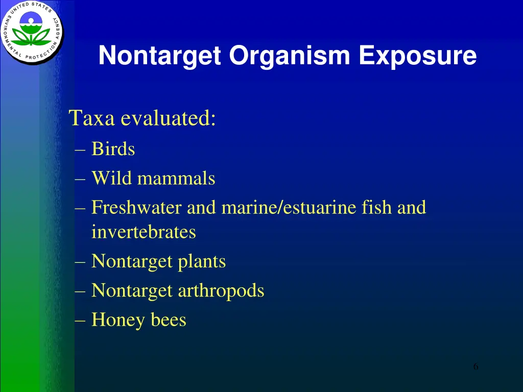 nontarget organism exposure