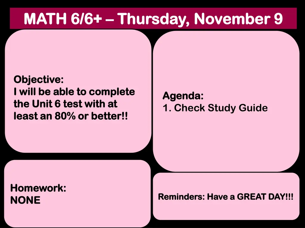 math 6 6 math 6 6 thursday november 9 thursday